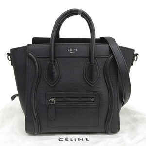 Celine Luggage Nano Shopper 168243 Bag Shoulder Handbag Leather Black